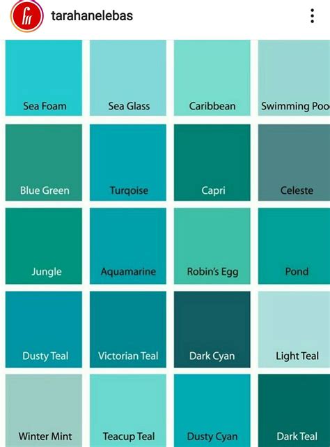 Best 11 50+ Shades of Turquoise Color (Names, HEX, RGB & CMYK Codes ...