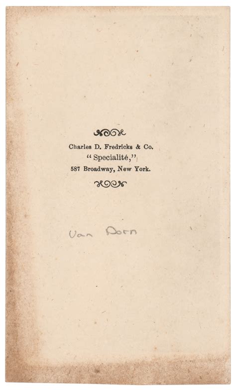 Earl Van Dorn Carte-de-Visite Photograph | RR Auction