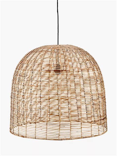 Nkuku Noko Wicker Dome Pendant Ceiling Light, Natural