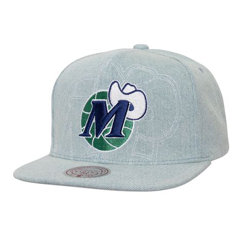 DALLAS MAVERICKS MICTHELL & NESS DENIM STITCHED M-HAT SNAPBACK CAP ...