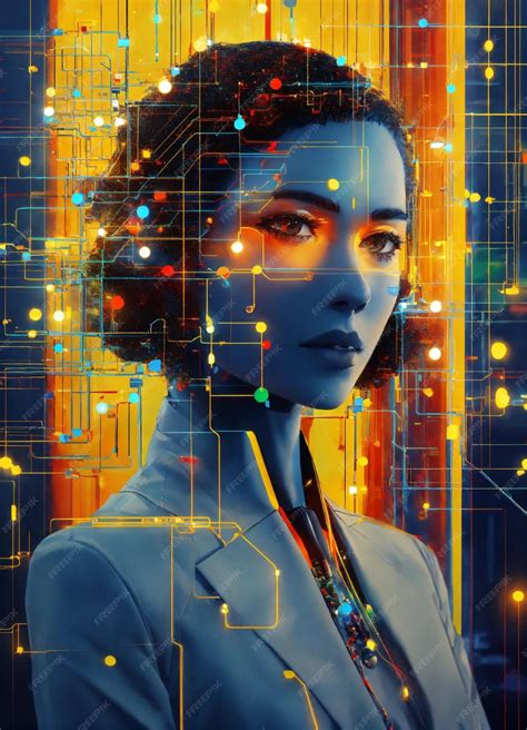 Premium Photo | Imagine a woman for a artificial intelligence