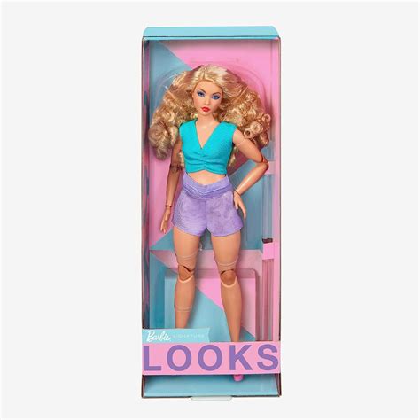 Buy Barbie Looks Doll, Blonde Curly Hair, Color Block Outfit with Waist ...