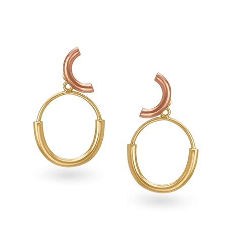 Mia by Tanishq 14KT 2 Colour Gold Drop Earrings for Women : Amazon.in ...