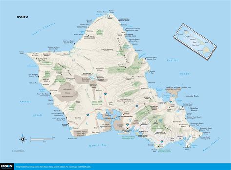 Map Of Oahu Printable - Free Printable Maps - longitude of honolulu