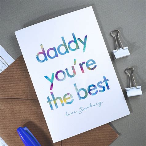 daddy you're the best | personalised fathers day card by rich little ...