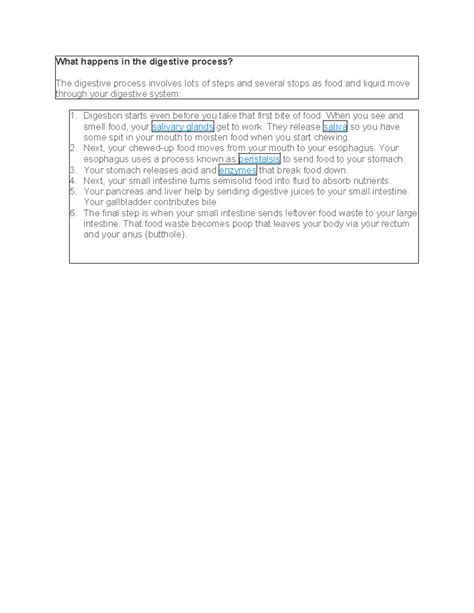 Image result for Digestion Process Step by Step Explained