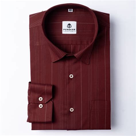 Maroon Color Prime Cotton Lining Shirt For Men – Punekar Cotton