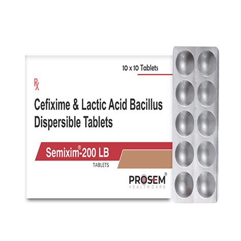 Semixim 200 LB - Cefixime & Lactic Acid Bacillus Dispersible Tablets ...