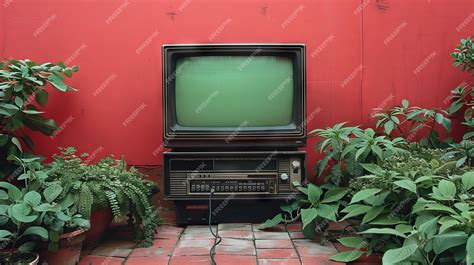 Premium Photo | Old black green screen TV from the 1980s 1990s and ...