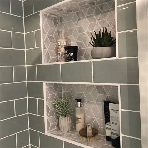 Recessed bathroom shelves | Built in shower shelf, Bathroom design ...