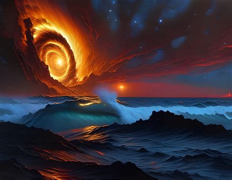 Cosmic ocean scape maelstrom - AI Generated Artwork - NightCafe Creator