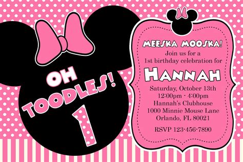 Free Printable Minnie Mouse Birthday Party Invitations | Download ...