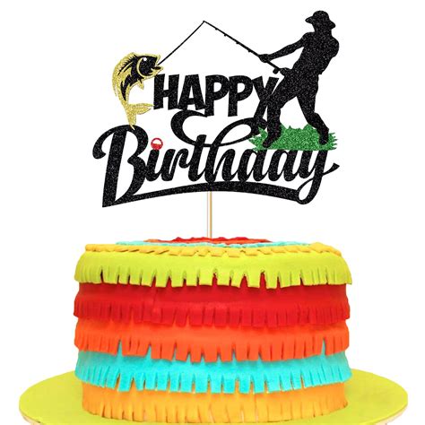 Buy Fish Cake Topper Happy Birthday Logo Cake Decoration Men's Kids ...