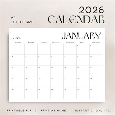 2026 Monthly Calendar 2026 Planner Landscape Groovy Wall Calendar ...