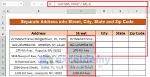 How to Separate City State and Zip from Address Using Excel Formula