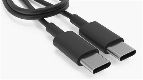 USB Type-C to Type-C Cable Folded Black 3D model | 3D Molier International