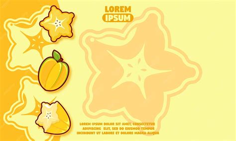 Premium Vector | Yellow background with silhouette of star fruit icon