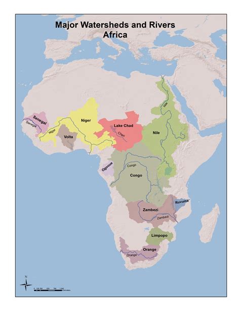 Major Rivers In Africa Map