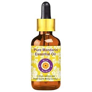 Deve Herbes Mandarin Essential Oil (Citrus reticulata) with Glass ...