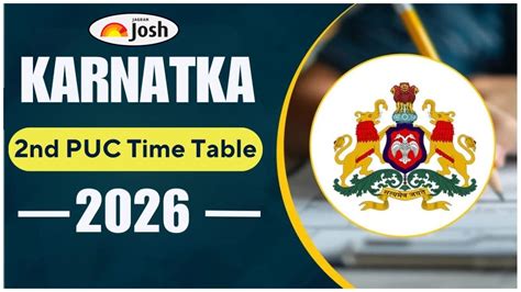 Karnataka 2nd PUC Time Table 2026: Check Complete Exam Schedule for ...