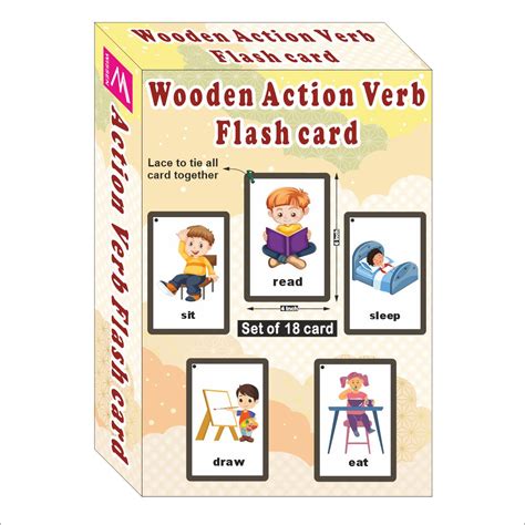 Wooden Flash Cards - Action Verb - EKW0273 – Extrokids