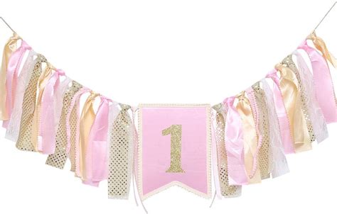 WAWUO Pink and Gold Princess 1st Birthday Banner for Baby India | Ubuy