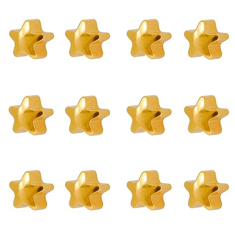 2MM Star 24K Pure Gold Plated Piercing Ear Stud (12 Pair) – E-Beautify Asia