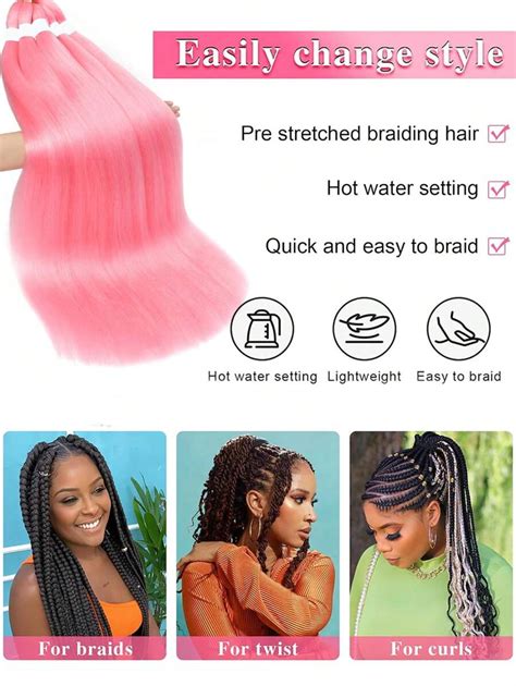 Cheveux de tressage pré-étirés dégradé, extensions de cheveux tressés ...