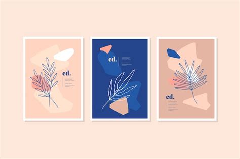 Handgezeichnete minimale handgezeichnete Cover-Sammlung | Kostenlose Vektor