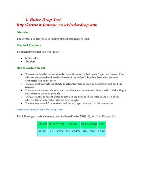 Image result for Ruler Drop Test Brian Mac