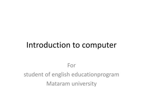 Image result for Introduction to Computer Presentation