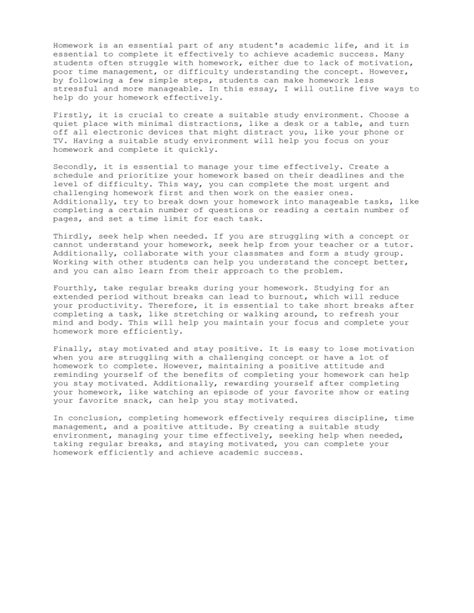 Image result for Homework Paragraph