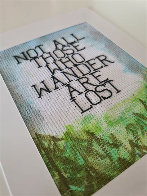 Not All Those Wander Are Lost - Hand Stitched Quote - Etsy