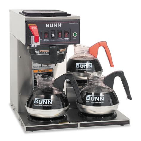 BUNN CWTF15-3 3L, 12-Cup Automatic Commercial Coffee Brewer, 3 Warmers ...