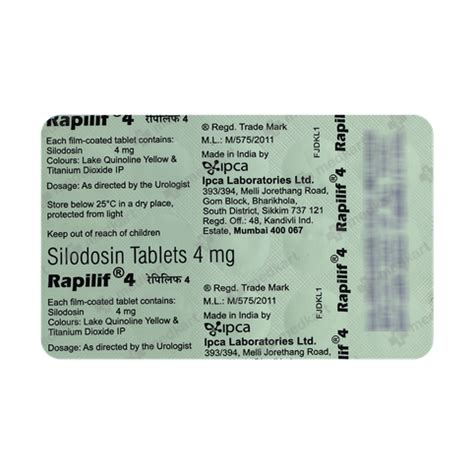 RAPILIF 4MG CAPSULE 15'S, Price, Composition & Generic Alternatives ...