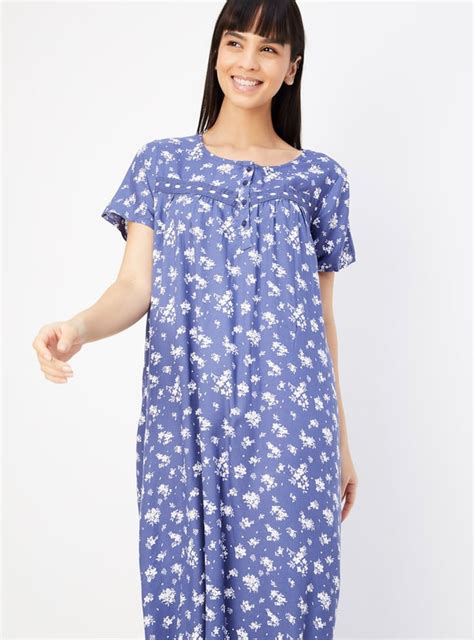 Buy Women Floral Printed Nightgown Online at just Rs. 899.0 ...