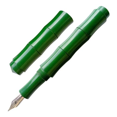 Ranga Giant Bamboo Regular Ebonite Fountain Pen, Solid Forest Green Bl ...