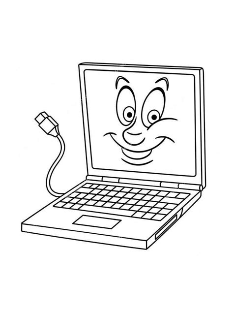 Laptop Coloring Page 的图像结果