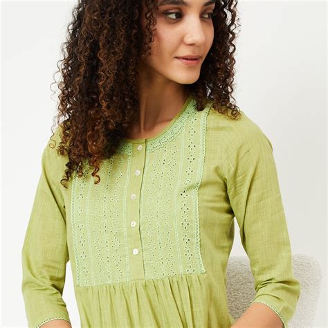 Buy Women Schiffli A-line Kurta Online at just Rs. 599.0 ...