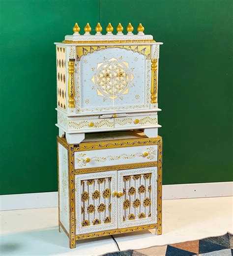Wooden Pooja Temple & Puja Mandap with Cabinet for Home ...