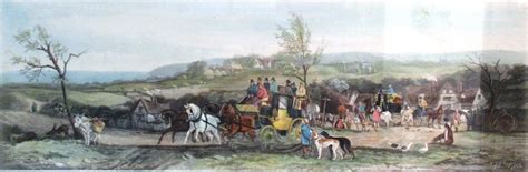 3 x coaching scene prints (after W J Shayer) in oak frames - 'Spring ...