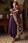 Buy Purple Chanderi Sequins, Gota Patti, Shri Anarkali Set With ...