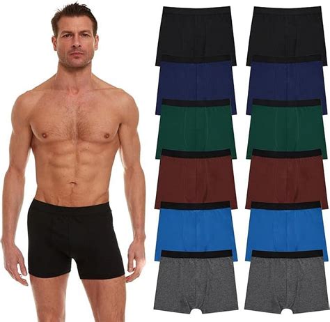 SOCKS'NBULK 12 Pack Of Mens Boxer Briefs Underwear, 100% Cotton ...