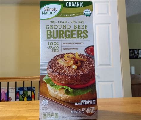 Simply Nature Grass Fed Organic Ground Beef Burgers | Aldi Reviewer