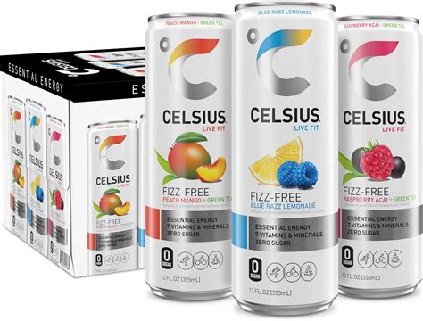 Amazon.com: CELSIUS Fizz Free Variety Pack, Sugar Free Energy Drink, 12 ...