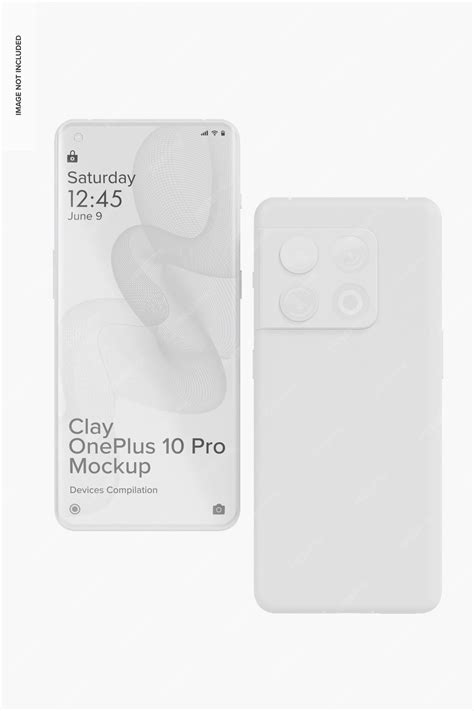 Premium PSD | Clay oneplus 10 pro mockup, front and back view