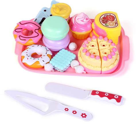 Mickleys Realistic Sliceable Fast Food Lunch Play cake Set toy ...