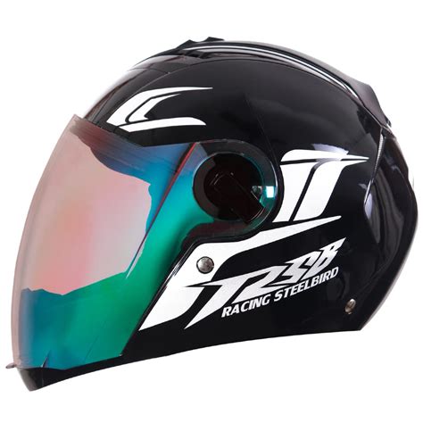 Steelbird SBA-2 Moon Full Face Helmet in Glossy Finish with Reflective ...