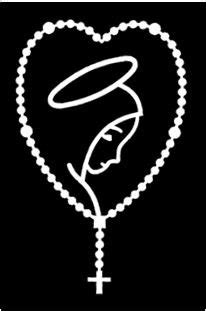 5" inches white rosary mary design vinyl decal sticker twin pack 2 in 1 ...