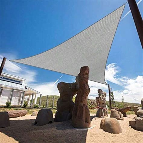 10' X 12' X 16' Grey Sun Shade Sail Triangle Canopy, 95% UV Blockage ...